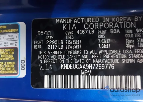 2022 Kia Seltos S из США, поврежденный, VIN KNDEUCAA9N7269776